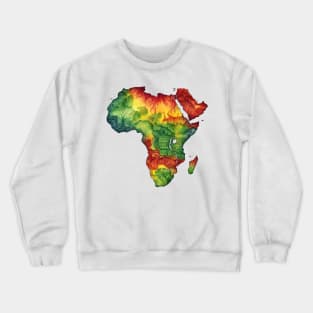 Watercolor African Map #1 Crewneck Sweatshirt